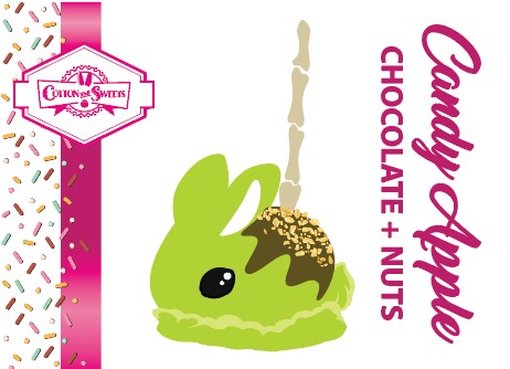 Candy Green Apple Bunny Pop- Chocolate & Nuts