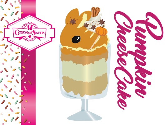 The front of the character card for Pumpkin Cheesecake is shown with the digital artwork.