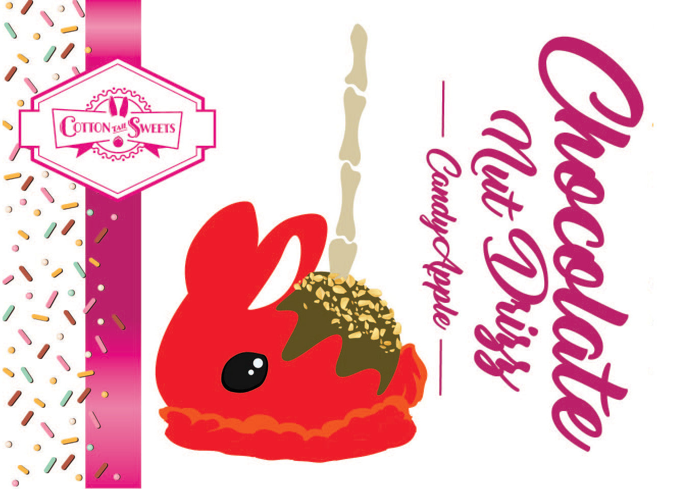 Candy Apple Bunny Pop- Chocolate & Nuts