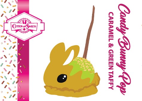 Caramel & Green Taffy + Nuts Candy Bunny Pop