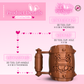 3D printed tool cup holder with dimensions on a pink background