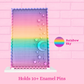 Rainbow Sky Moon and Star display board with the words holds 10+ enamel pins.