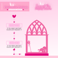 Pink display board with customizable options on a pink background