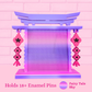 Fairy Tale Sky Japanese Arch enamel pin board and the words holds 18+ enamel pins.