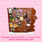 Example Kiki’s Bread Bakery enamel pin board with 16 pins, and the words Example display holds 14+ Enamel pins, Enamel Pins are not included.