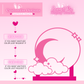 Pink display board with customizable options for design and stand color on a pink background.