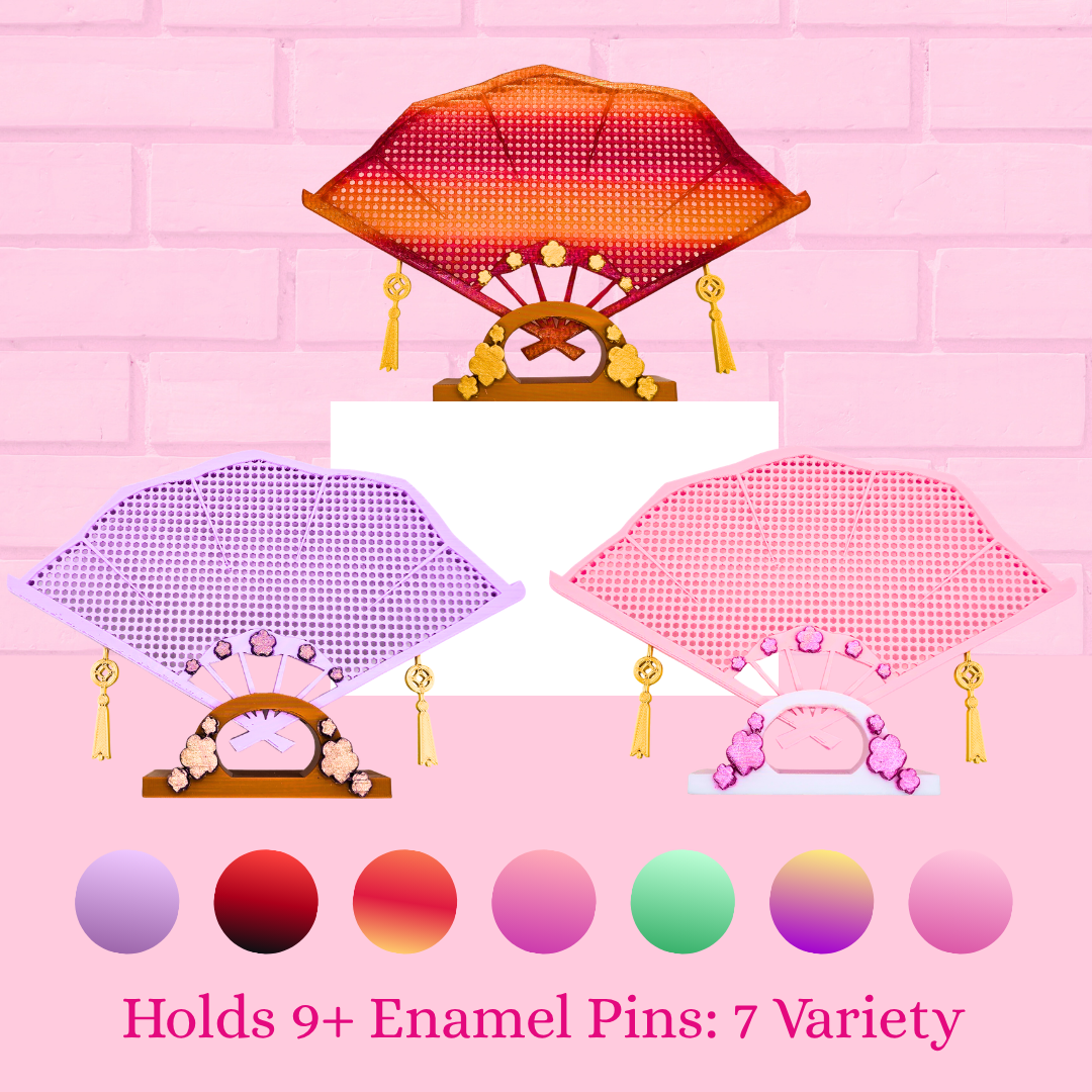 Japanese Fan- Enamel Pin Display Boards- Desk Size- 7 Colors