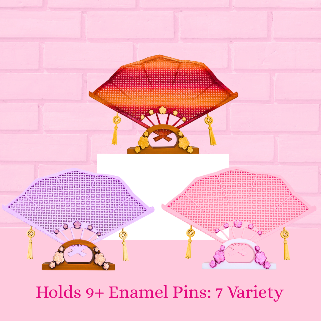 Japanese fans variety being shown, purple, sunset, and light pink, and there are 7 varieties. 
