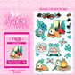 S’more bunny sticker pack with multiple stickers in various sizes.