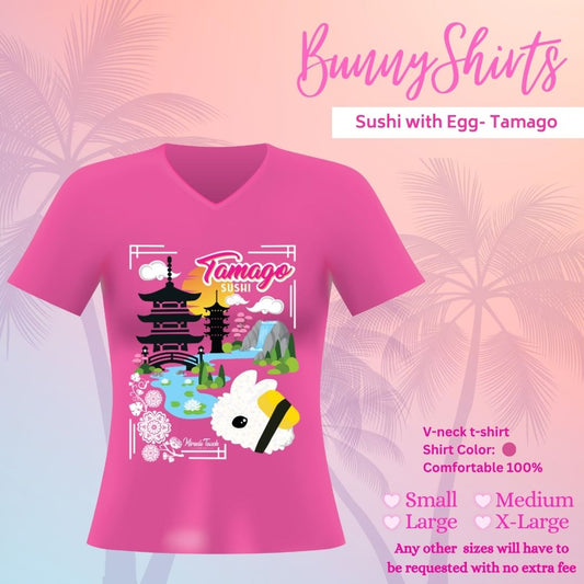 Bunny T-Shirts-  Egg with Sushi-Tamago