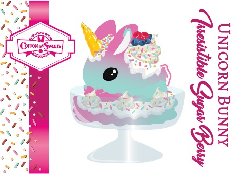 Irresistible Sugar Berry Unicorn Bunny Dish Sundae