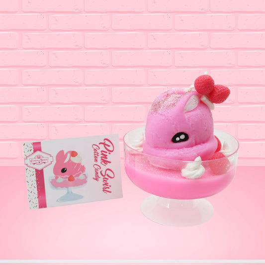 Pink Swirl Cotton Candy Dish Sundae