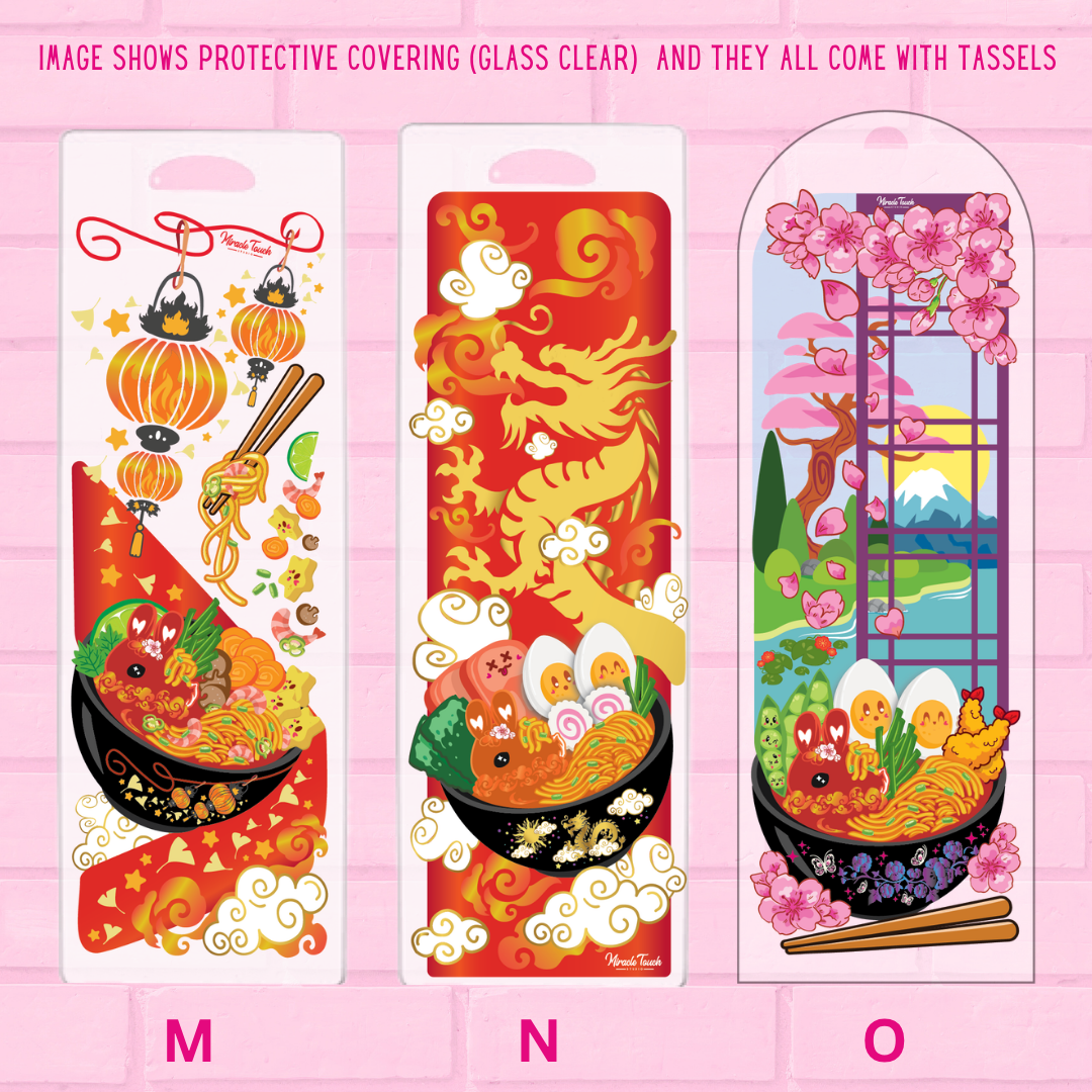 Three bookmarks are shown, Star Flaming Shrimp, Golden Dragon Sunset, and Spring Cherry Blossom.