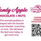 The back of the character card reads: Candy Apple Chocolate + Nuts, This emerald goddess is draped with her favorite brown blanket, munching on nuts. She did leave the bed once today, to get more nuts.