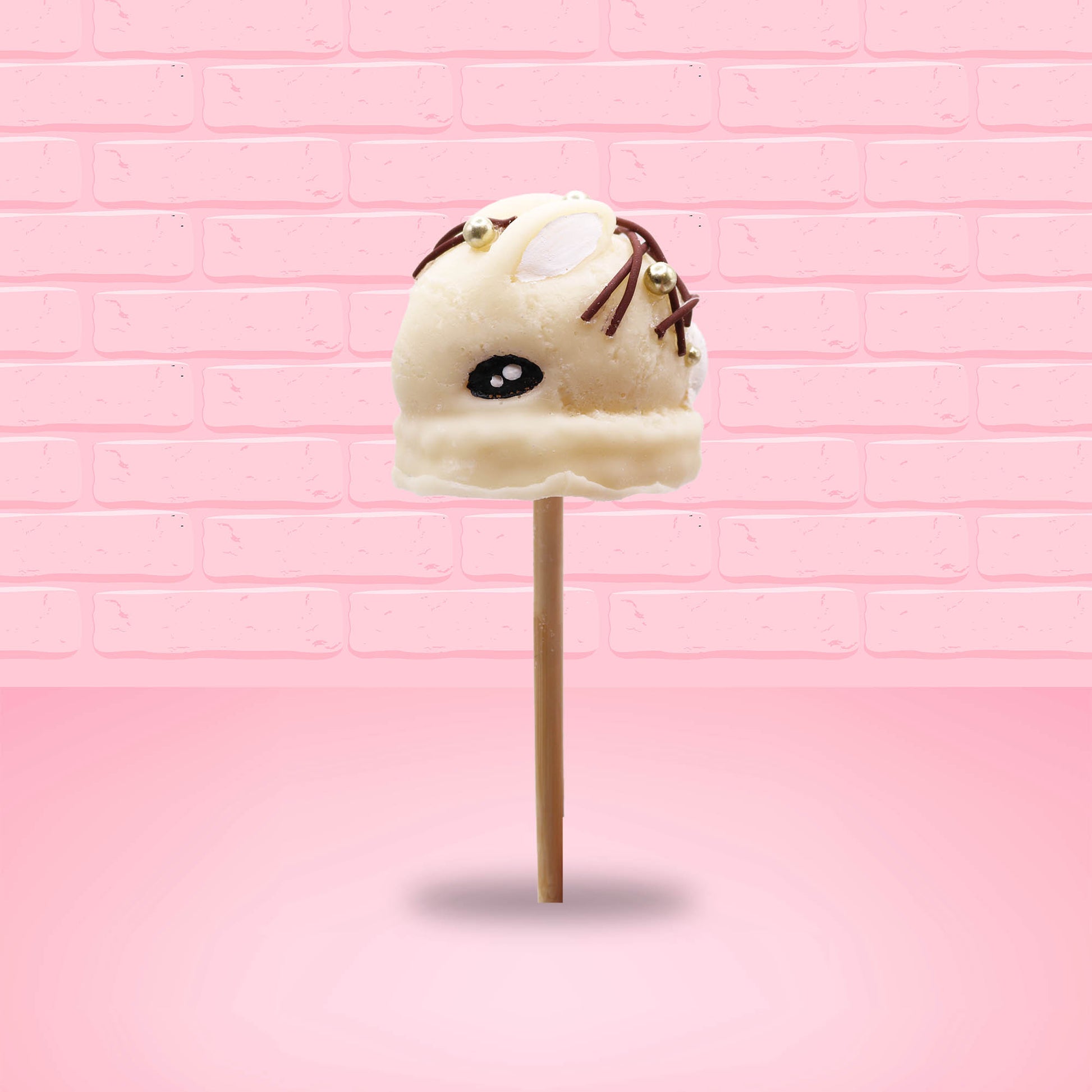 The side of the figure is shown.