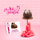 Cute kawaii brown bunny with a white swirl on top of a stick. The front of the character card is shown.