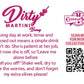 The back of the character card reads: Dirty Martini Bunny, Long day at work, tense and stressed out means a simple drink won’t do. She is patient at her job, but now she is off, so “Leave me alone before I tell you off!” Shake well, dry to ease the worries, and don’t forget  my extra olives please!