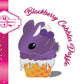 The front of the character card shows the digital artwork of the Blackberry Cobbler Dazzle purple ice cream with white glitter and purple raspberries on top near the swirl of whipped cream.