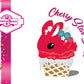 The front of the character card shows the digital artwork of the Cherry Star Blast red ice cream bunny with light blue blueberries, silver pearls, and a clear star near the swirl of whipped cream on the top.