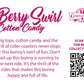 Cute kawaii ice cream sundae character card back, which reads: Big tops, cotton candy, and the thrill of roller coasters never stops for this bunny’s swirl of fun. Don’t wait up this bunny is running to the next ride. It’s the thrill of the rides that makes this bunny happy and full of life. A QR code is available to be scanned for more collectibles as well as the cotton tails logo.