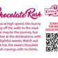 The back of the character card reads: Chocolate Rush, Cocoa at high speed, this bunny ping off the walls to the road. Life may be the journey, but you live at the destinations with delightful sweets. Watch out, she has the sweet chocolate rush cravings with no limits. A QR code is available to be scanned for more collectibles as well as the cotton tails logo.