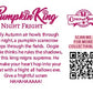 Cute kawaii ice cream bunny sundae character card back which reads: Chilly Autumn air howls through the night, a pumpkin scarecrow creeps through the fields. Oogie Boogie thinks he rules the shadows but this king reigns supreme. He will make your hear hop into your throat with a fright all hallows eve. Give a frightful scream, HA HA HAAAAA! A QR code is available to be scanned for more collectibles as well as the cotton tails logo.
