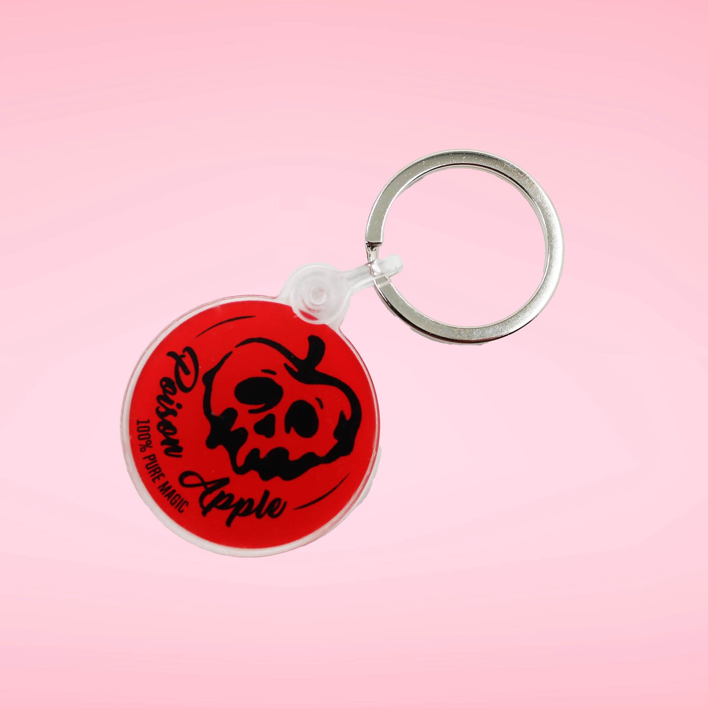 Close up of the Poison Apple keychain front. 