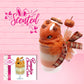 Cute kawaii bunny orange ice cream tall sundae that has orange tulle, a fall colored bow with a pumpkin in the middle, brown pecan halves, cinnamon twig on the whipped cream on top, and a glittery pumpkin stuck into the dish. The front of the character card is shown as well as the word scented.