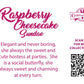 The back of the character card reads: Raspberry Cheesecake Sundae, Elegant and never boring, she always the sweet and cute hostess at parties. She is a social butterfly, she always sweet and charming at every turn. A QR code is available to be scanned for more collectibles as well as the cotton tails logo.