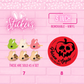 Stickers 7 and 8 are shown, which is Dango bunny set, and poison apple regular sign. The words Vinyl stickers removable and three inch are shown.